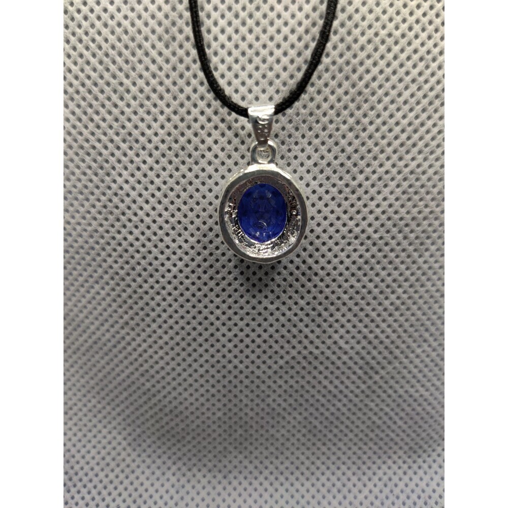 925 Blue Rhinestone Pendant - Picture 4 of 4